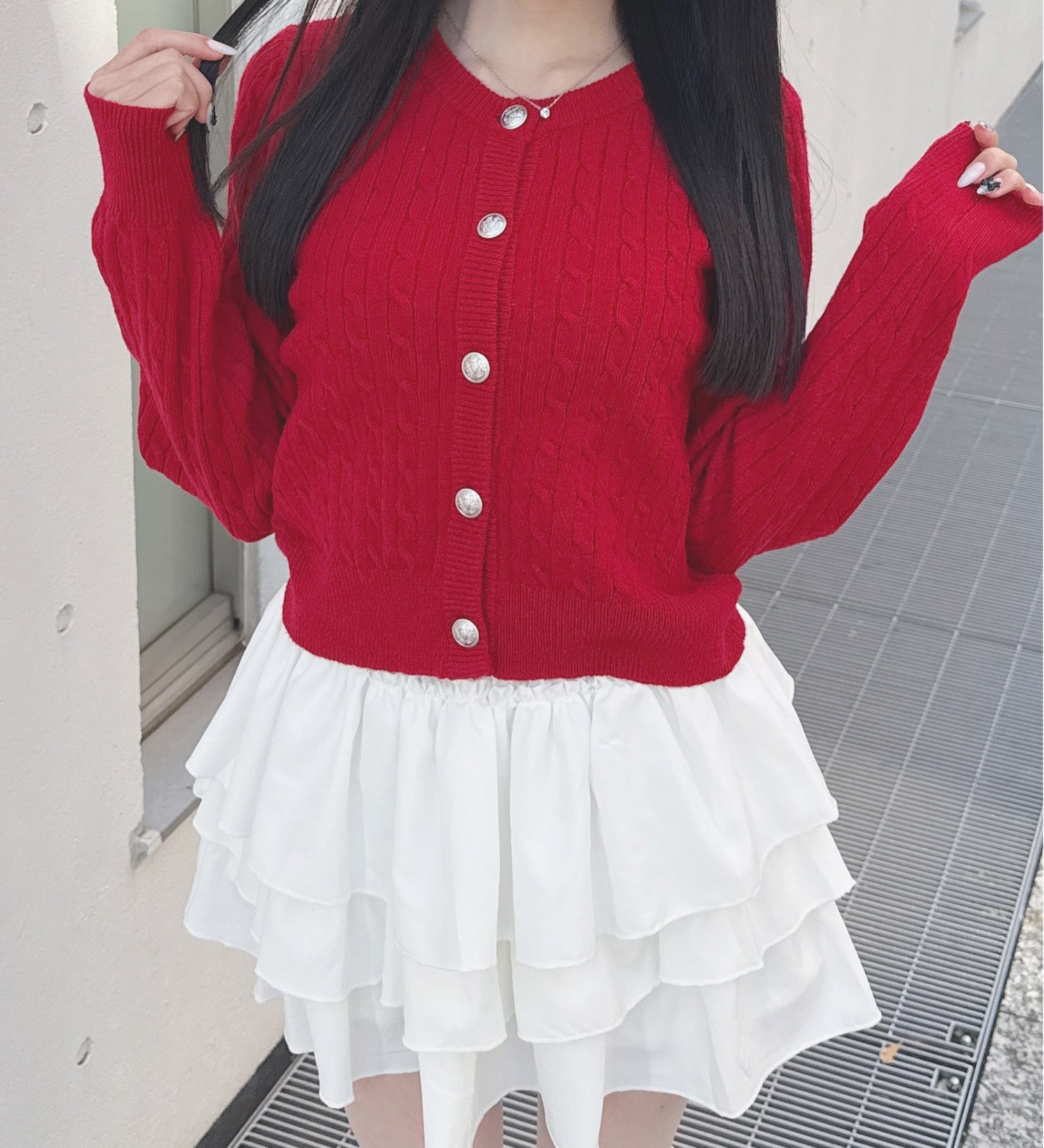 【予約商品 1月下旬発送】ドッキングニットカーデ