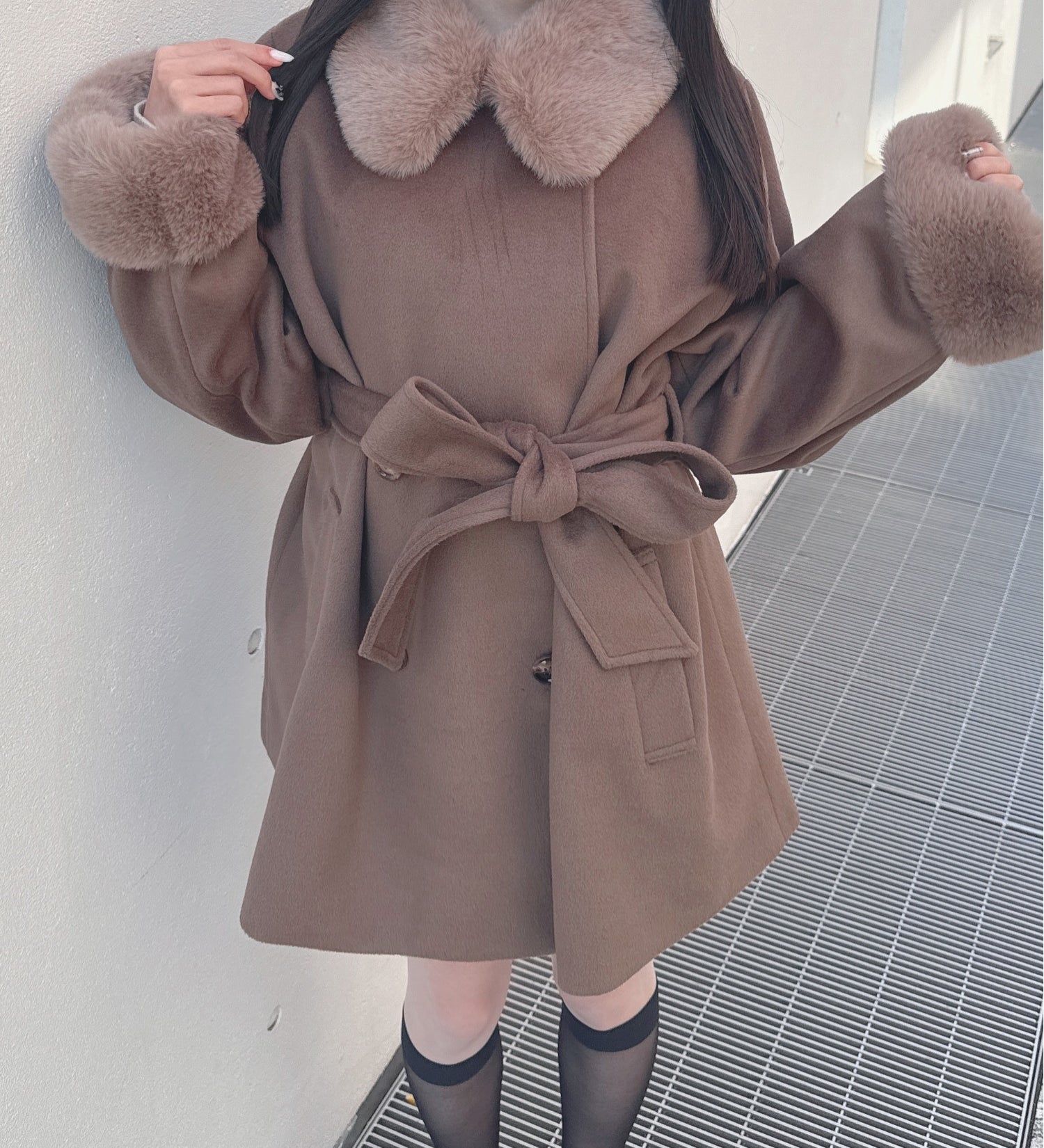 2wayファー付きコート