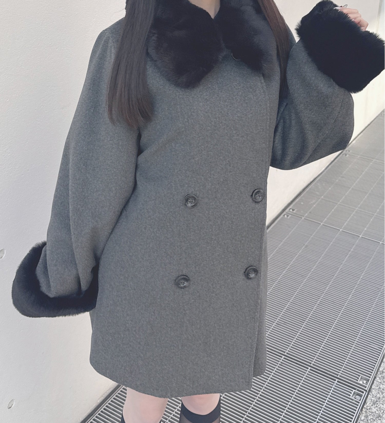 【予約商品 1月中旬発送】2wayファー付きコート