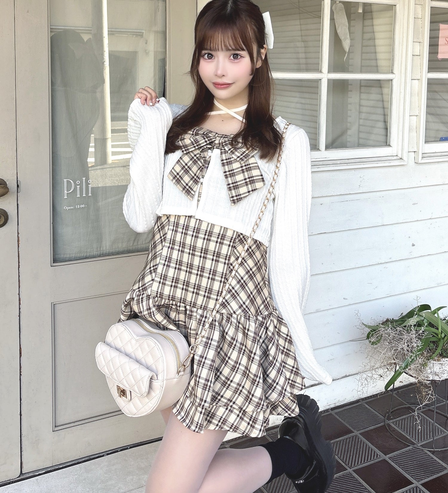 【一部予約商品】リボンアンサンブルワンピース