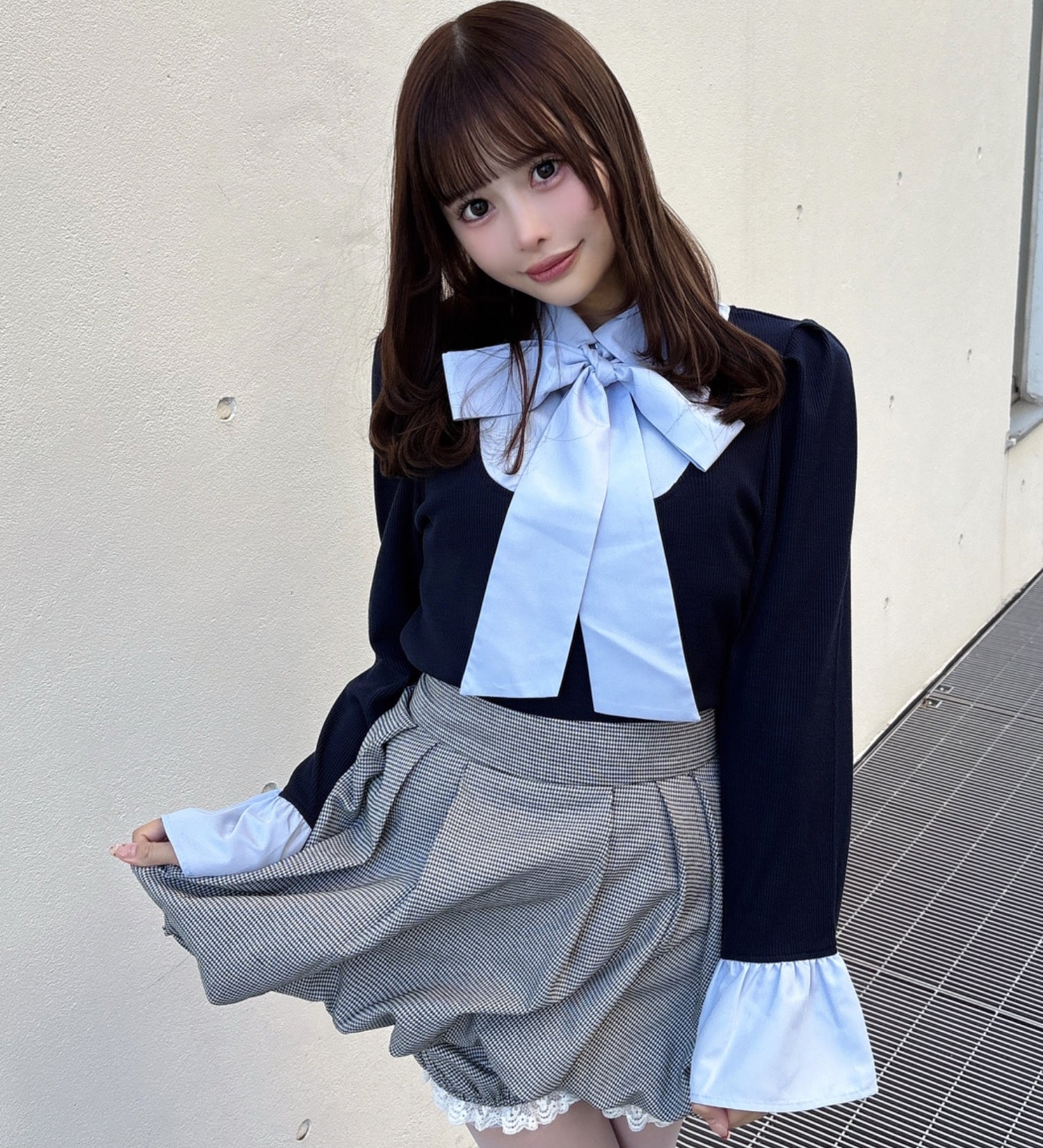 ボウタイドッキングカットソー