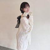 バックリボンニットワンピース