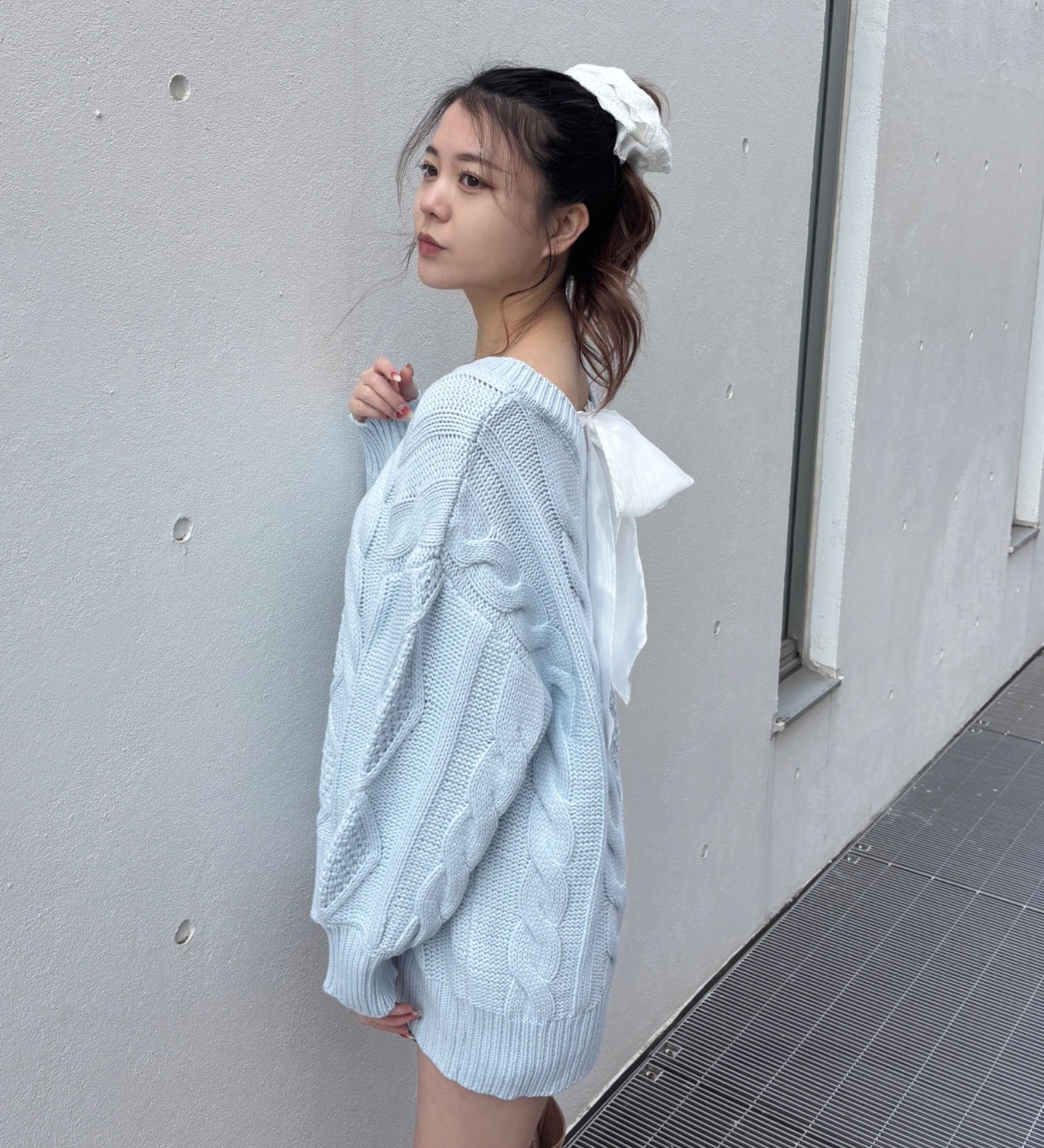 【予約商品 1月下旬発送】バックリボンニットワンピース