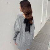 【予約商品 1月下旬発送】バックリボンニットワンピース