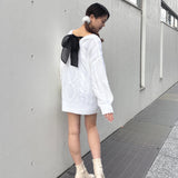 【予約商品 1月下旬発送】バックリボンニットワンピース