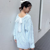 【予約商品 1月下旬発送】バックリボンニットワンピース