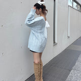 【予約商品 1月下旬発送】バックリボンニットワンピース