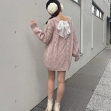 【予約商品 1月下旬発送】バックリボンニットワンピース