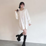 バックリボンニットワンピース