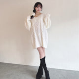 バックリボンニットワンピース