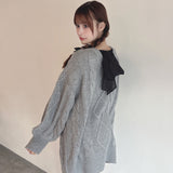 バックリボンニットワンピース