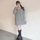 バックリボンニットワンピース