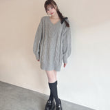 バックリボンニットワンピース