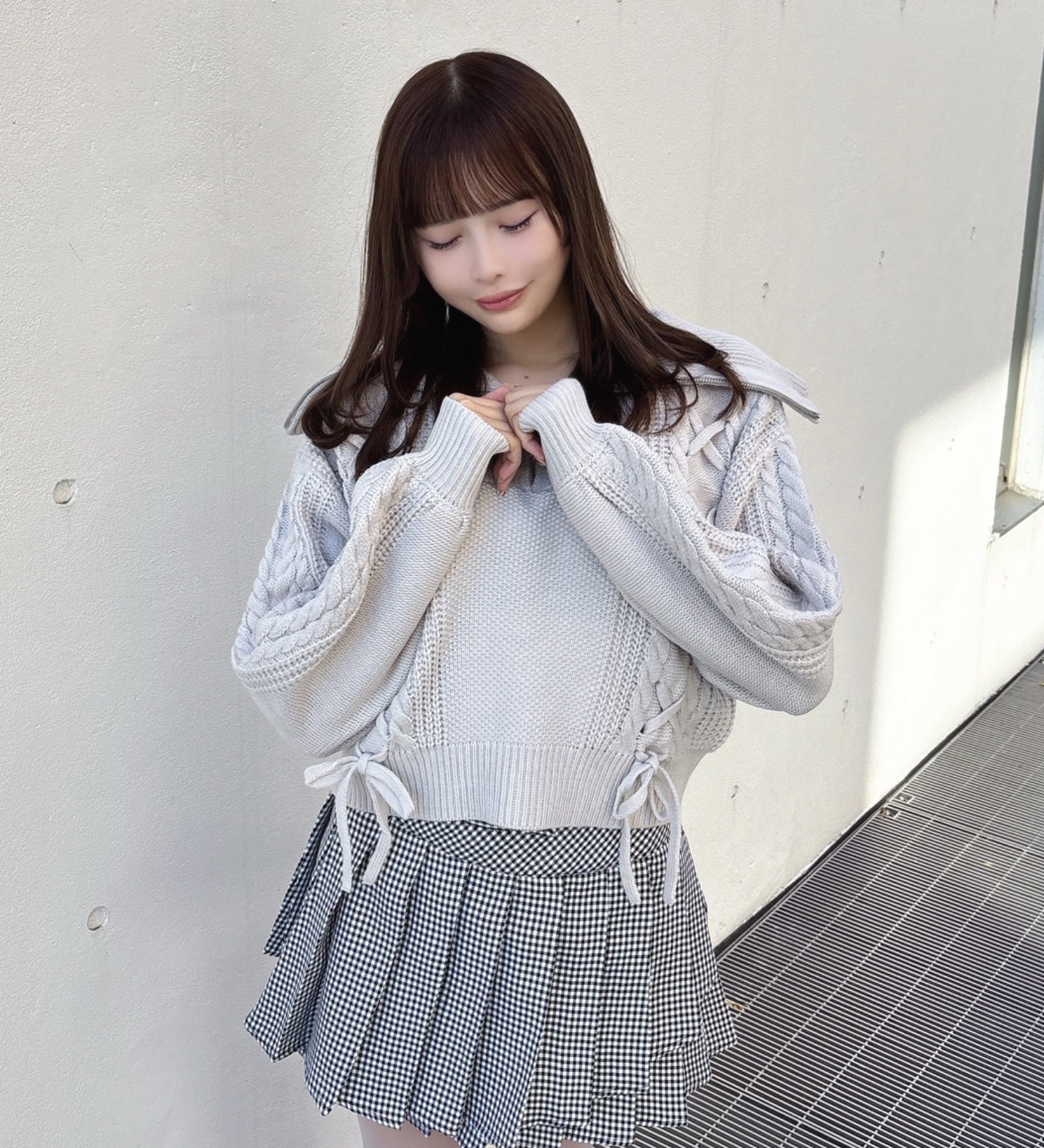 ハーフジップレーシングニット