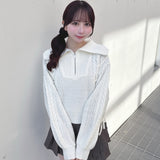 ハーフジップレーシングニット