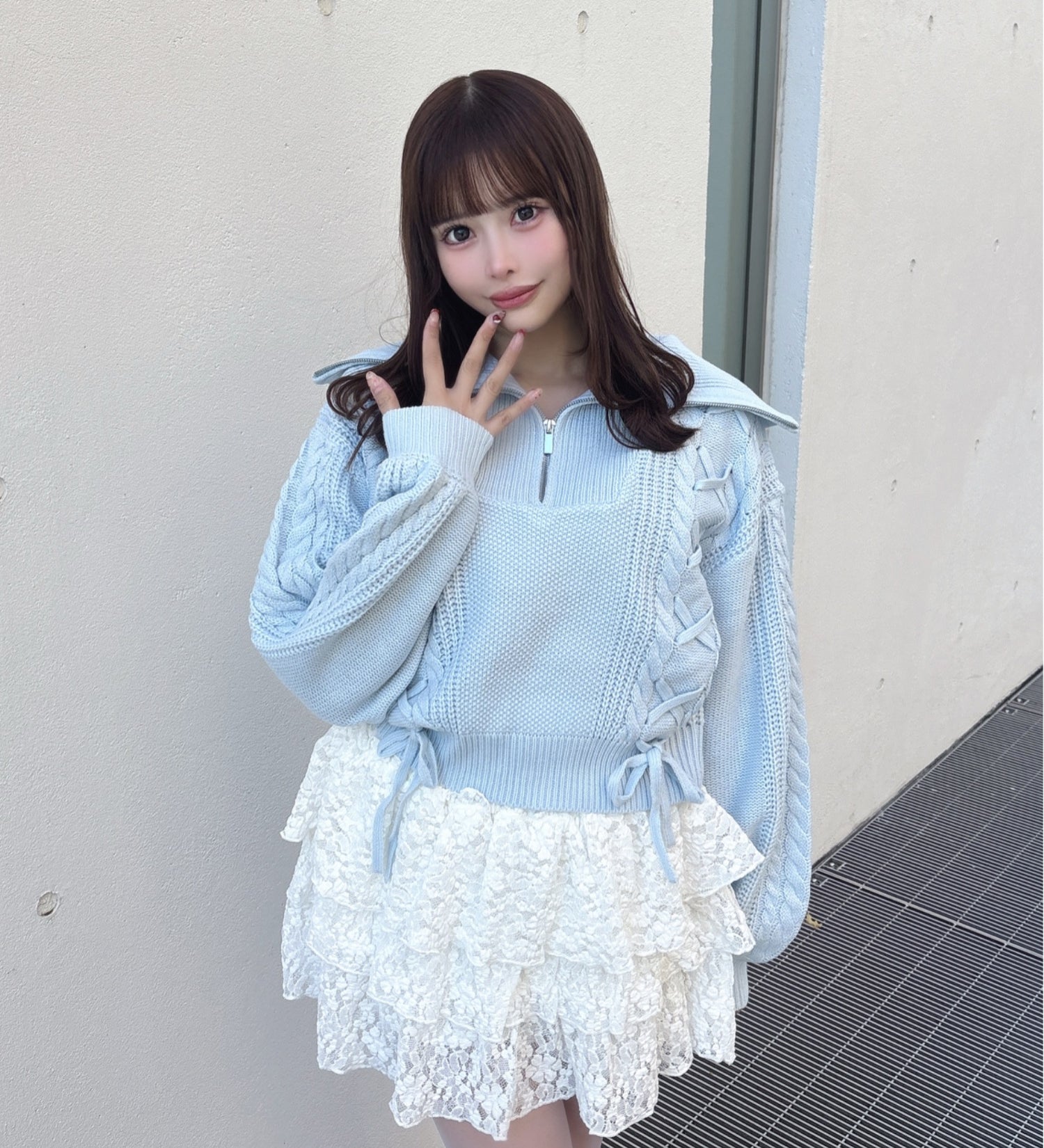 ハーフジップレーシングニット