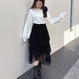 袖ビジューリボンワンショルトレーナー