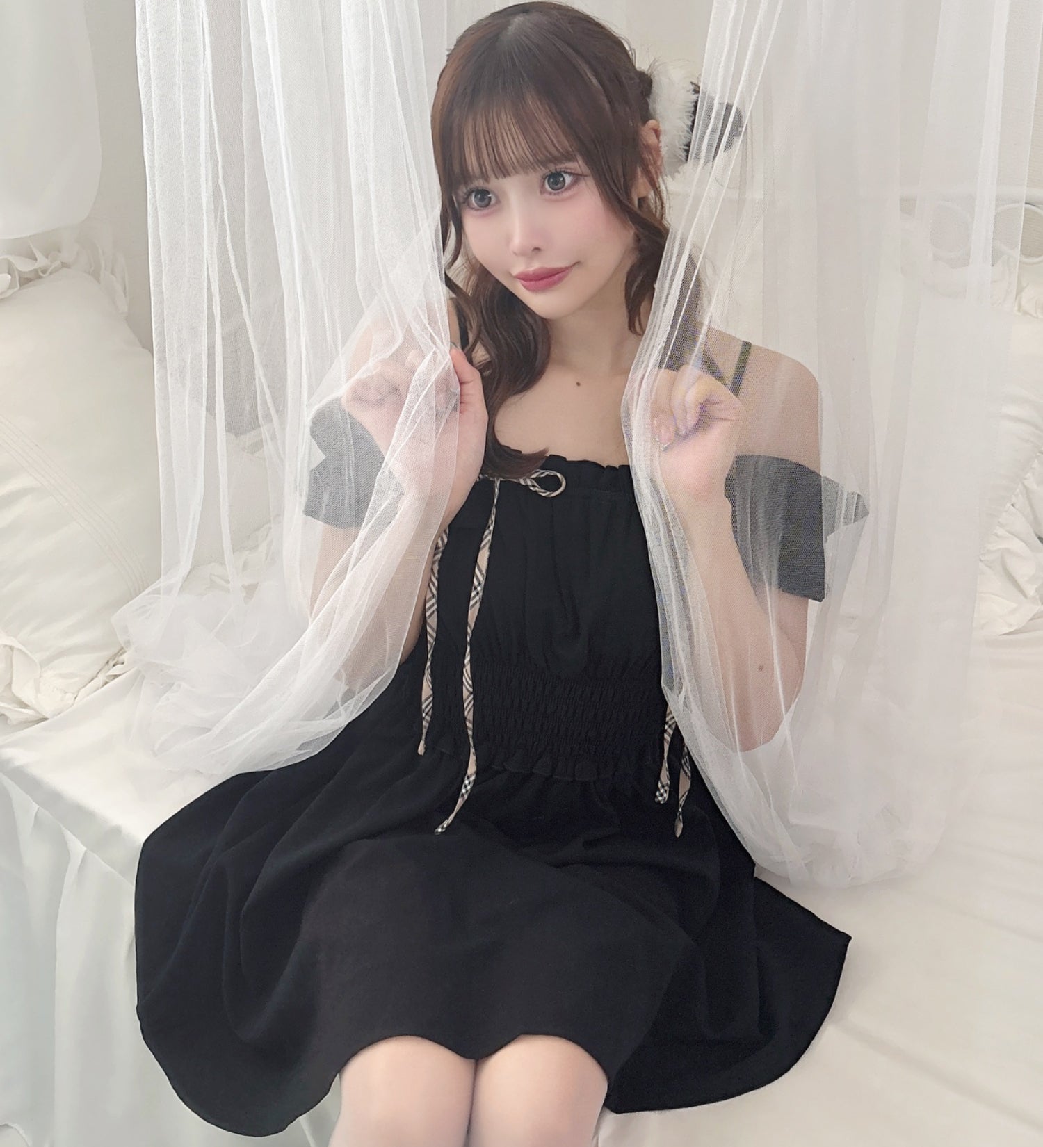 2way肩リボンミニワンピース