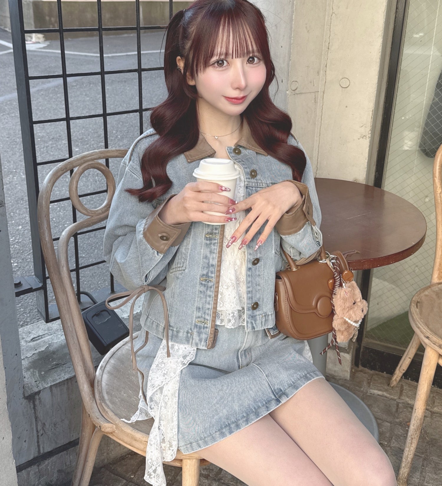 パイピングデニムジャケット