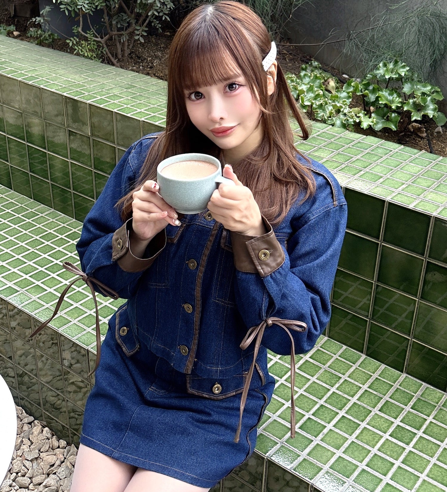 パイピングデニムジャケット