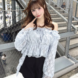 フリルオフショルブラウス