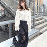 フリルオフショルブラウス