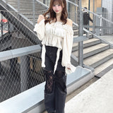 フリルオフショルブラウス