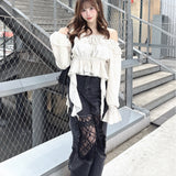 フリルオフショルブラウス