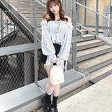 フリルオフショルブラウス