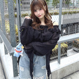 フリルオフショルブラウス