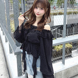 フリルオフショルブラウス