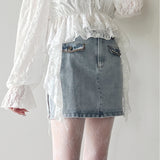 【セット購入10％割♡対象商品】パイピングデニムスカート