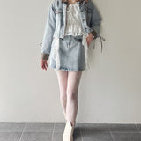 【セット購入10％割♡対象商品】パイピングデニムスカート