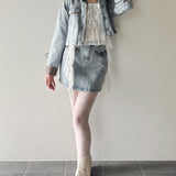 【セット購入10％割♡対象商品】パイピングデニムスカート