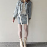 【セット購入10％割♡対象商品】パイピングデニムスカート