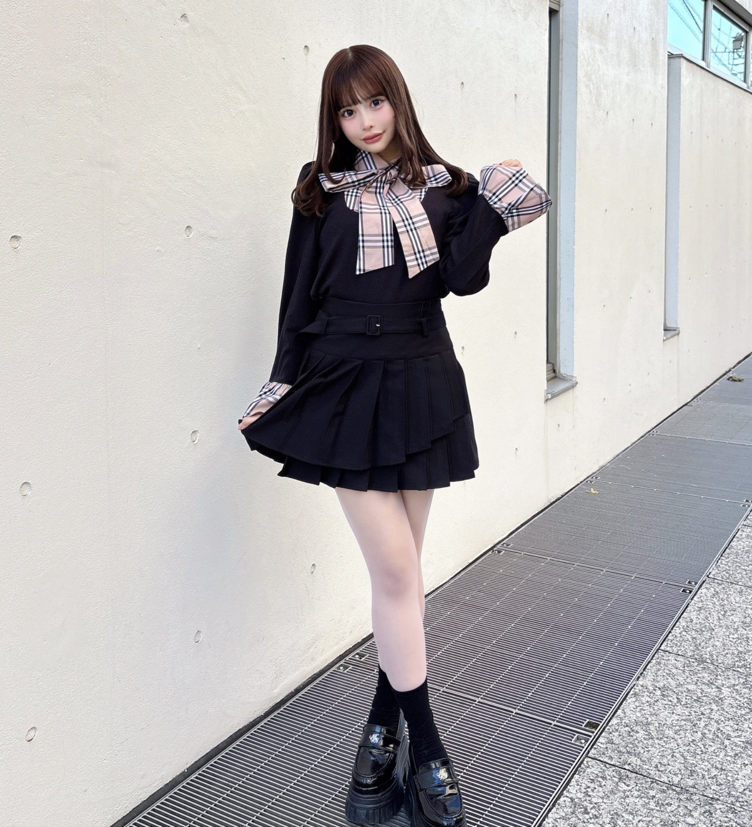 ダブルプリーツスカート