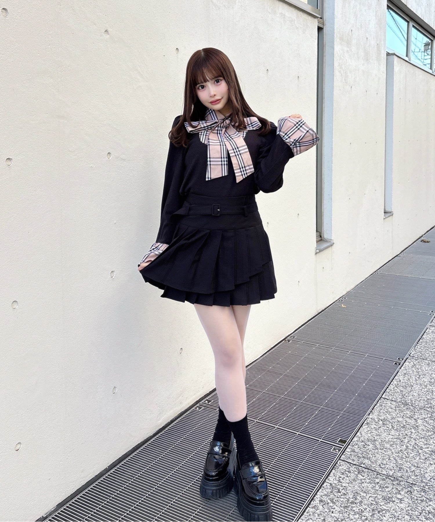 【SALE】ダブルプリーツスカート