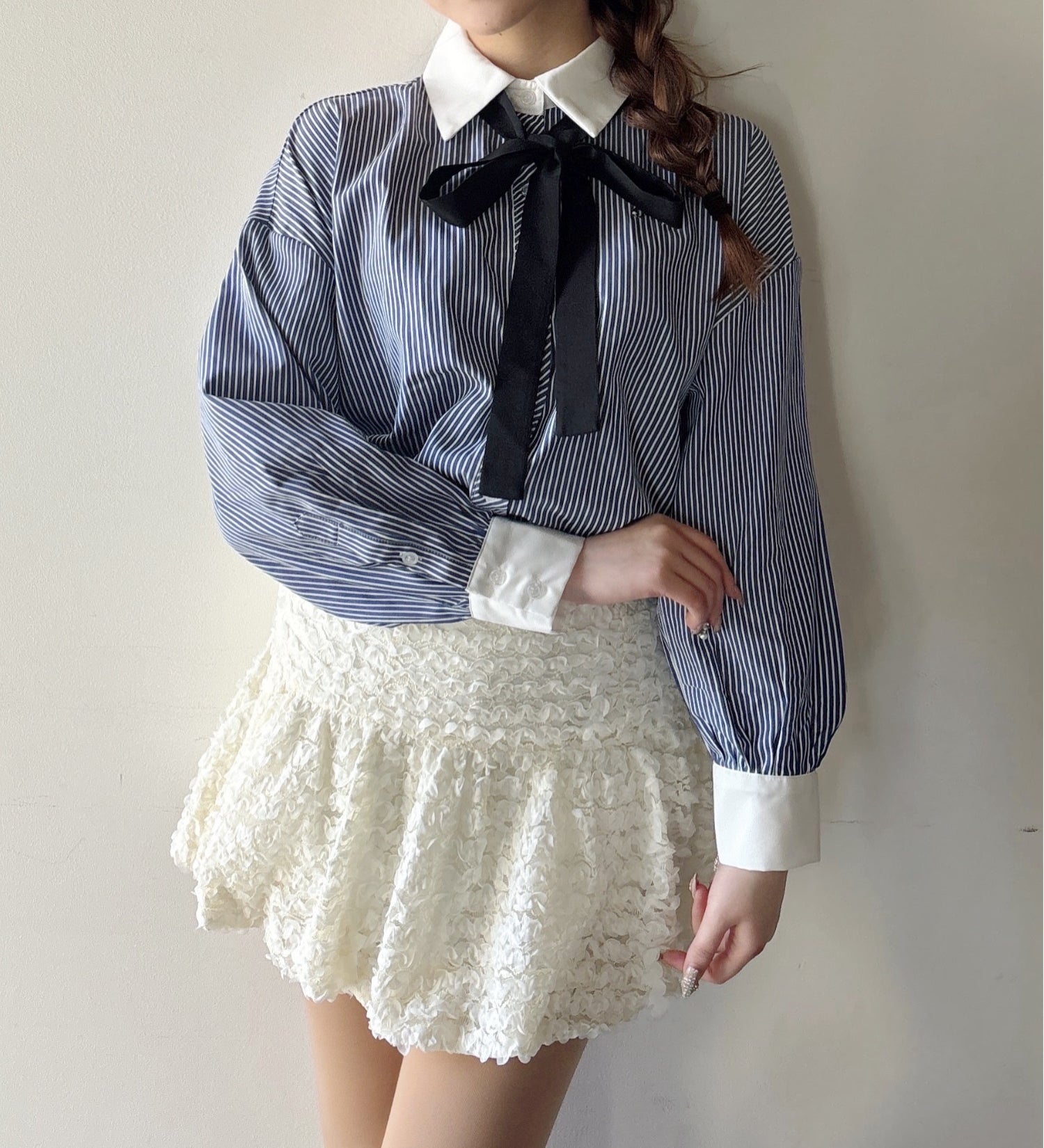 【予約商品 2月上旬発送】リボンタイビッグシャツ