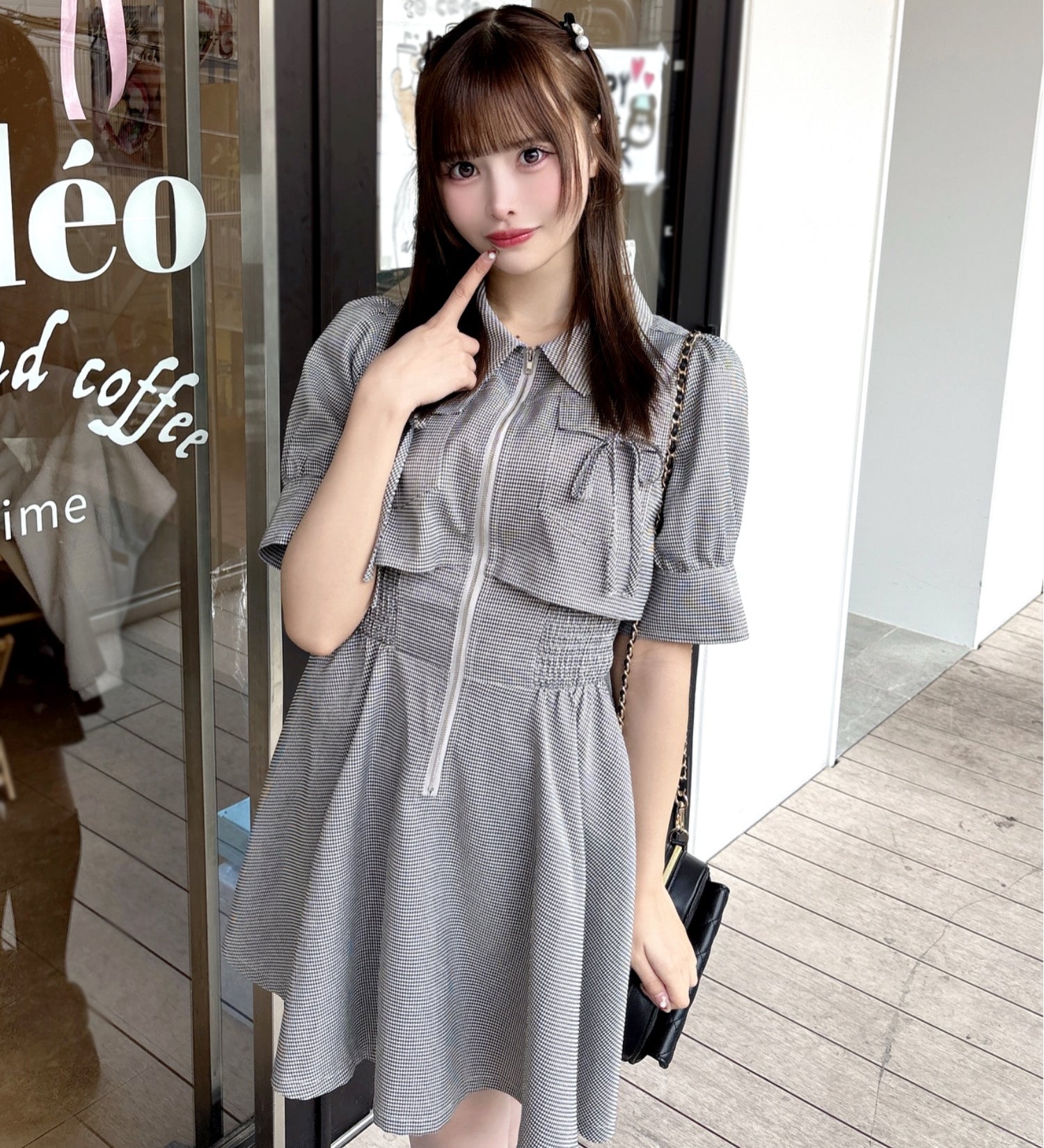 【予約商品 3月下旬発送】レイヤードフロントジップワンピース