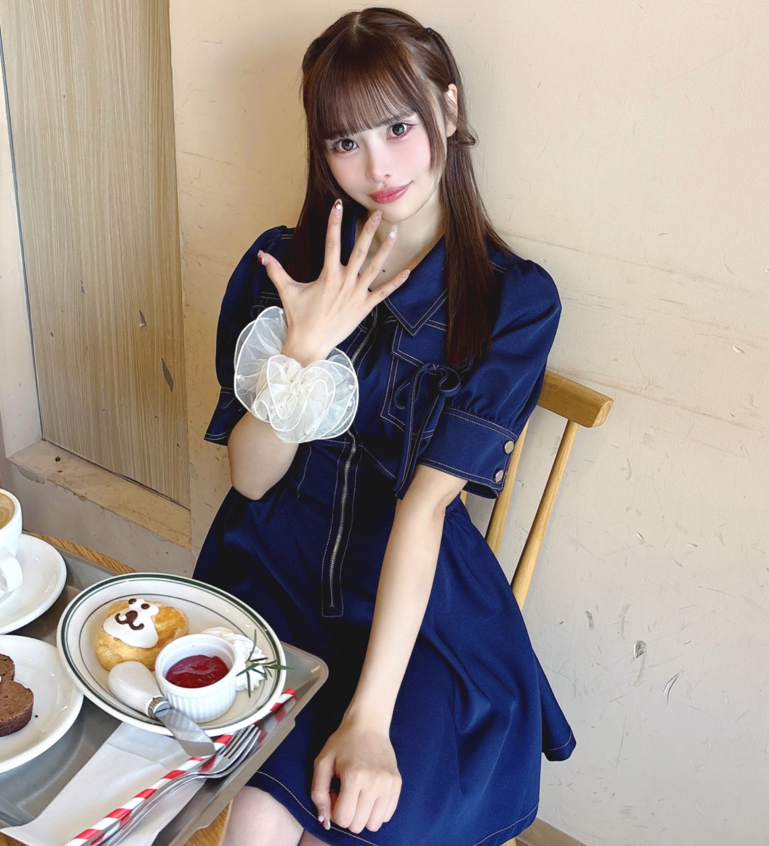 【予約商品 3月下旬発送】レイヤードフロントジップワンピース