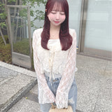 レースフリルカーデ