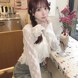 レースフリルカーデ