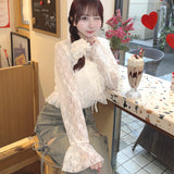 レースフリルカーデ