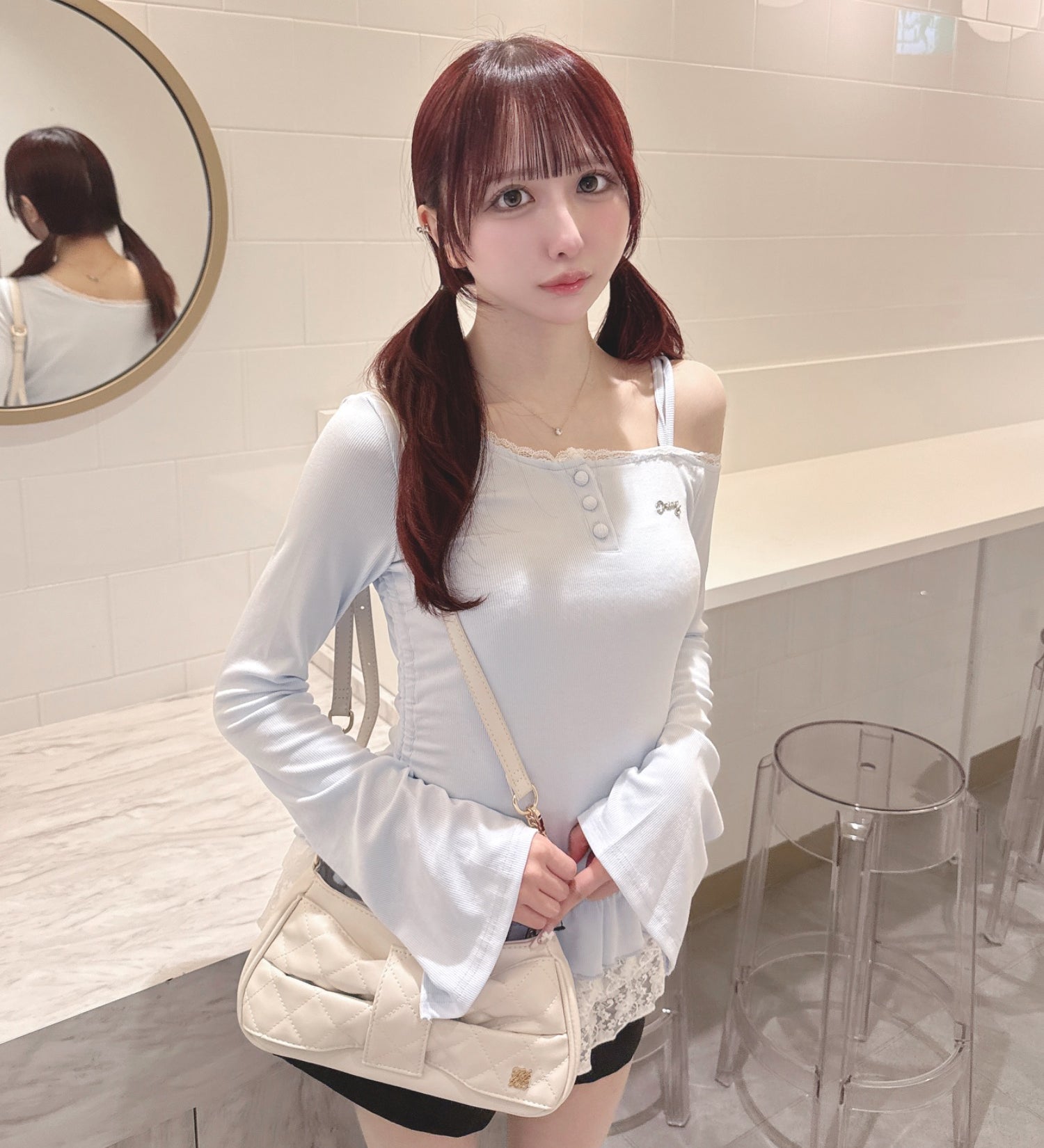 ペプラムティアードトップス