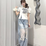 【予約商品 4月下旬発送】リボンアシメトップス