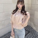 バックリボンアメスリブラウス