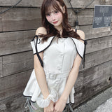 オフショルペプラムブラウス