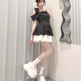 オフショルペプラムブラウス