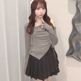 長袖アシメドロストカットソー