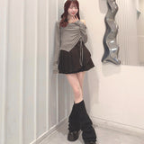 長袖アシメドロストカットソー